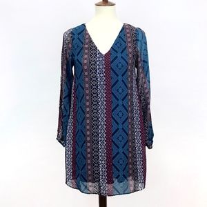 inTu Multicolor Split Cold Shoulder Boho Dress